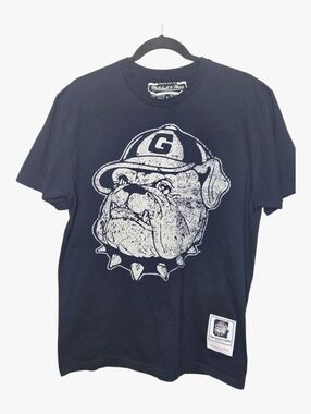 Mitchell & Ness Georgetown University Hoyas T-Shirt Navy Blue Bulldog Large